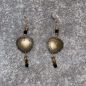 Elegant Gold and Black Dangle Earrings